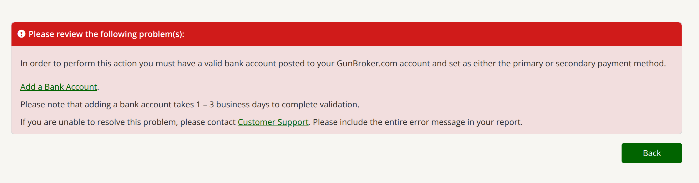 Gunbroker enfoces ACH to prevent chargebacks Gunbroker enfoces ACH to prevent chargebacks