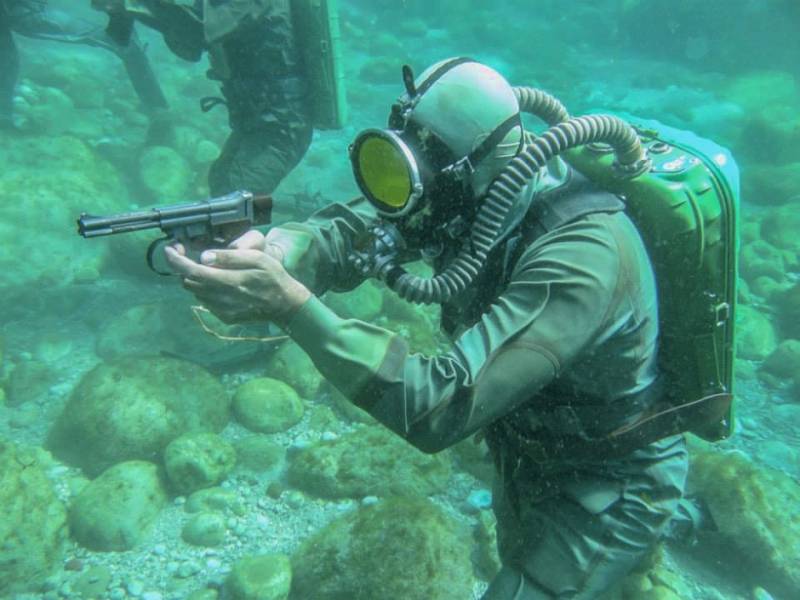 gun being fired underwater