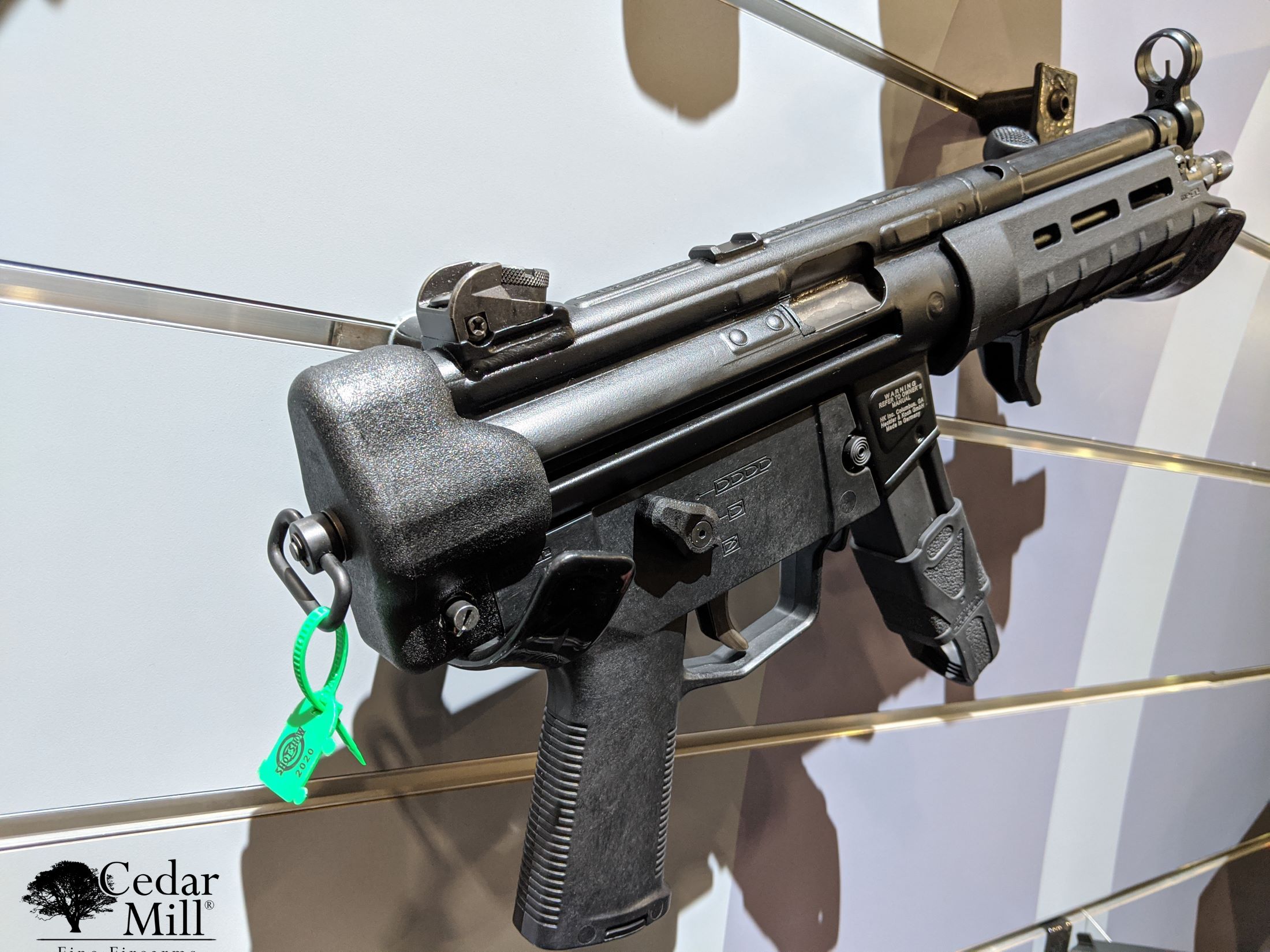 A short-barreled rifle on display 